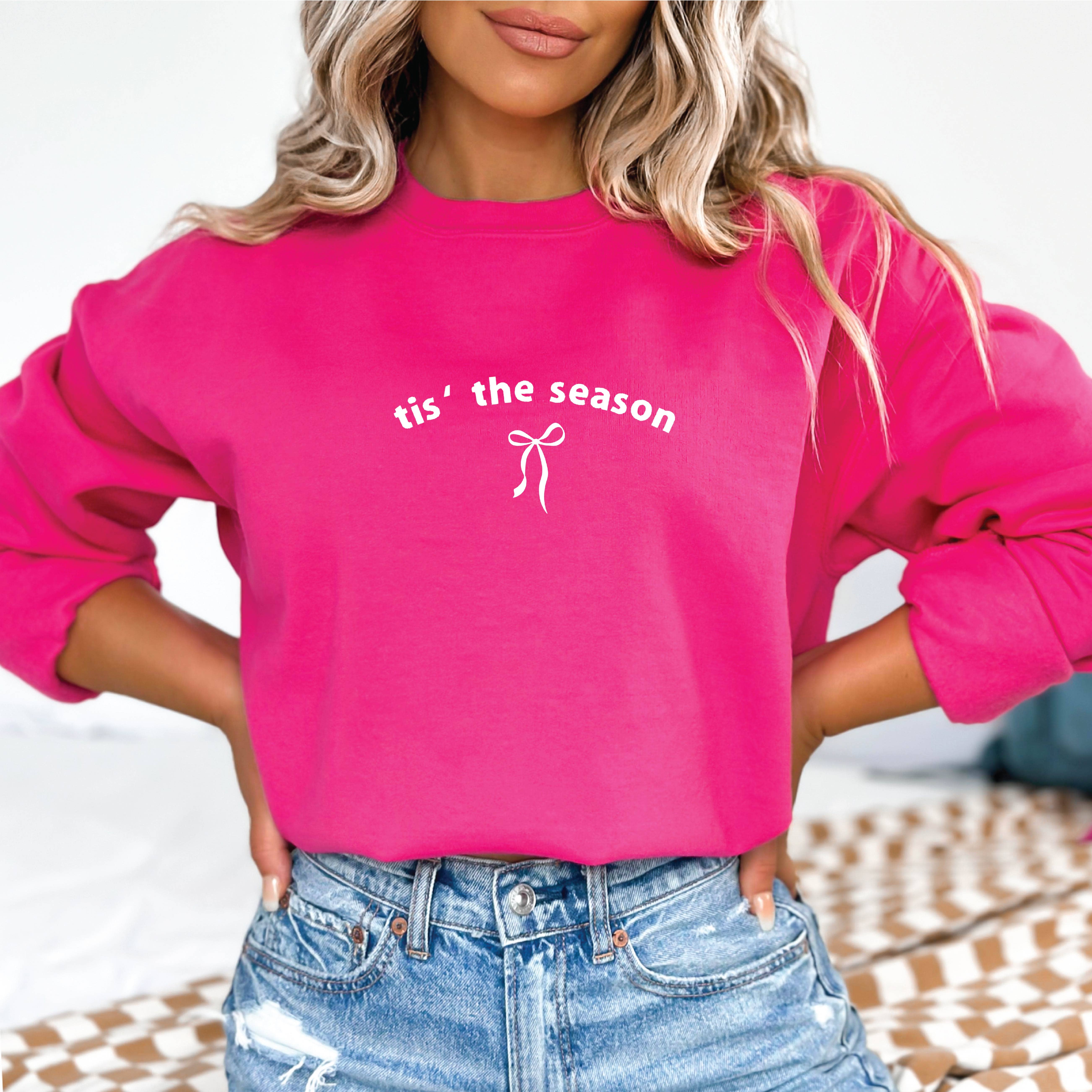 P E T I T R U E – Großhandel Sweatshirt mit Grafikdruck – Damen – Besticktes Weihnachts-Sweatshirt mit Rundhalsausschnitt und Schleife für Damen7