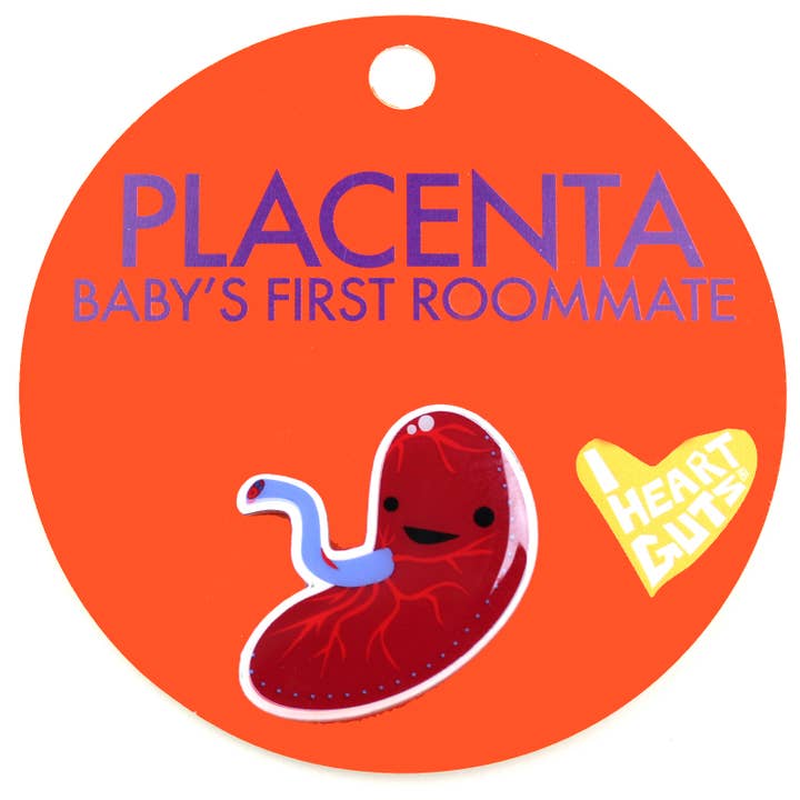 Placenta Lapel Pin - Baby's First Roommate for wholesale by I Heart Guts | Organ Plushies Wholesale