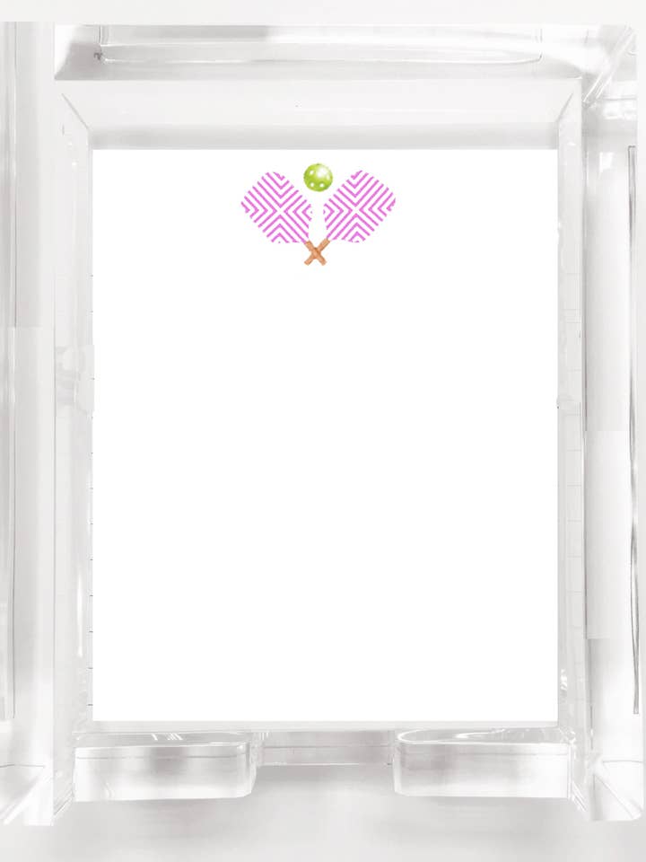 SNS103 Acrylic Note Pads, Unpadded - Pink Pickleball for wholesale by Stevie Streck Designs
