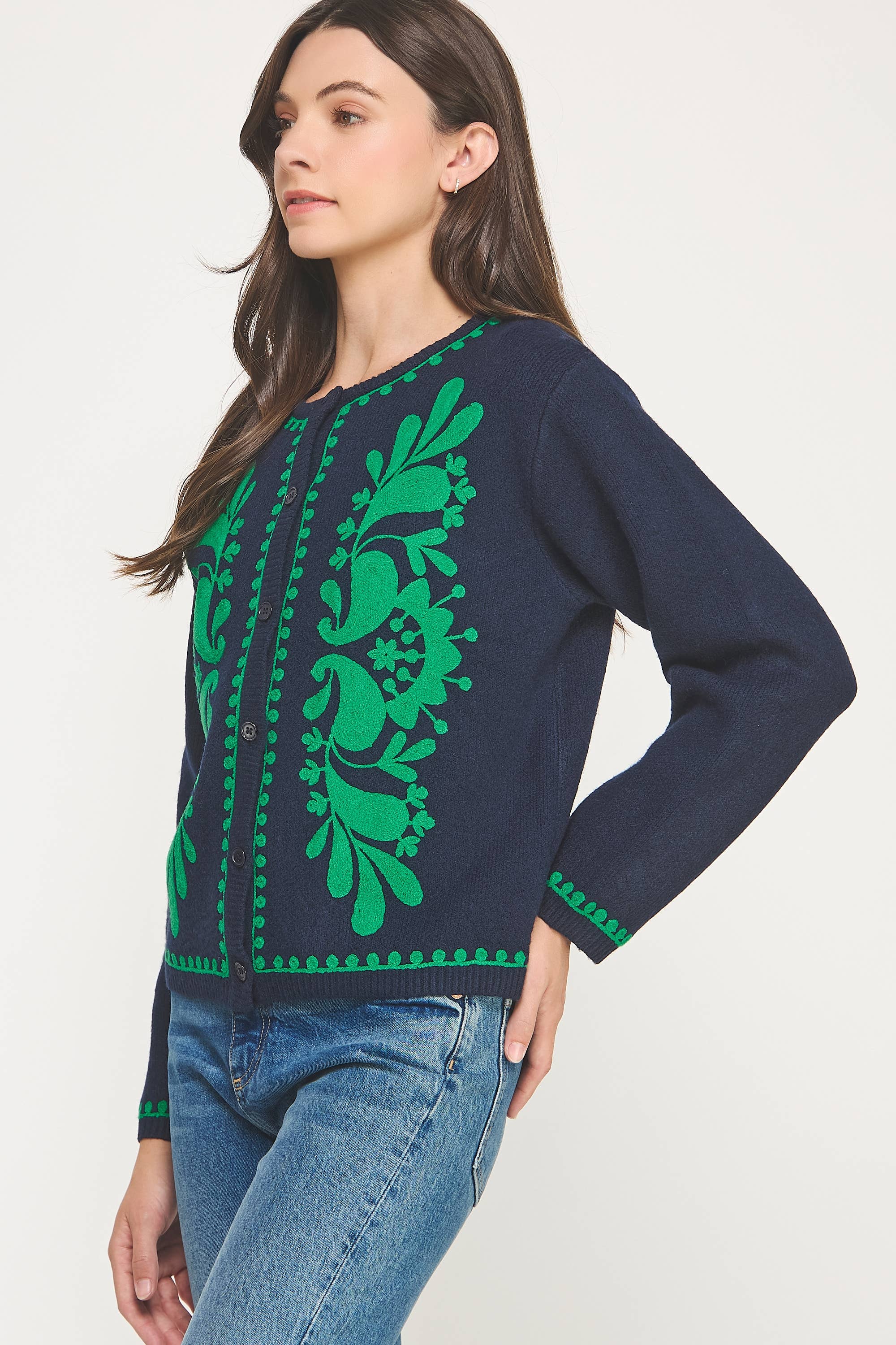 Strut & Bolt – wholesale Cardigan – Women’s – Embroidery Knitted Cardigan Sweater11