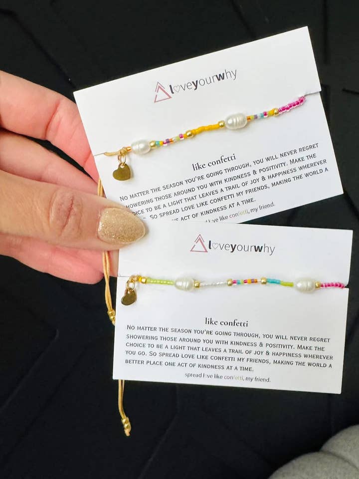 Like Confetti Bracelet and other Purchase Wholesale remember your why. Free Returns & Net 60 Terms on Faire trending on Faire.