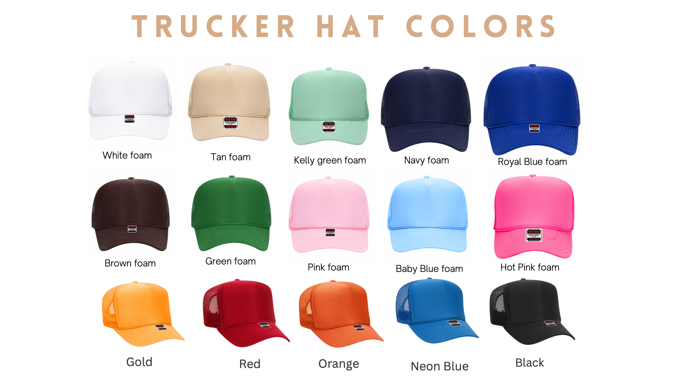 KENZKUSTOMZ - Wholesale Trucker Hat - Unisex - Foam & Canvas Trucker Hats - Blank7