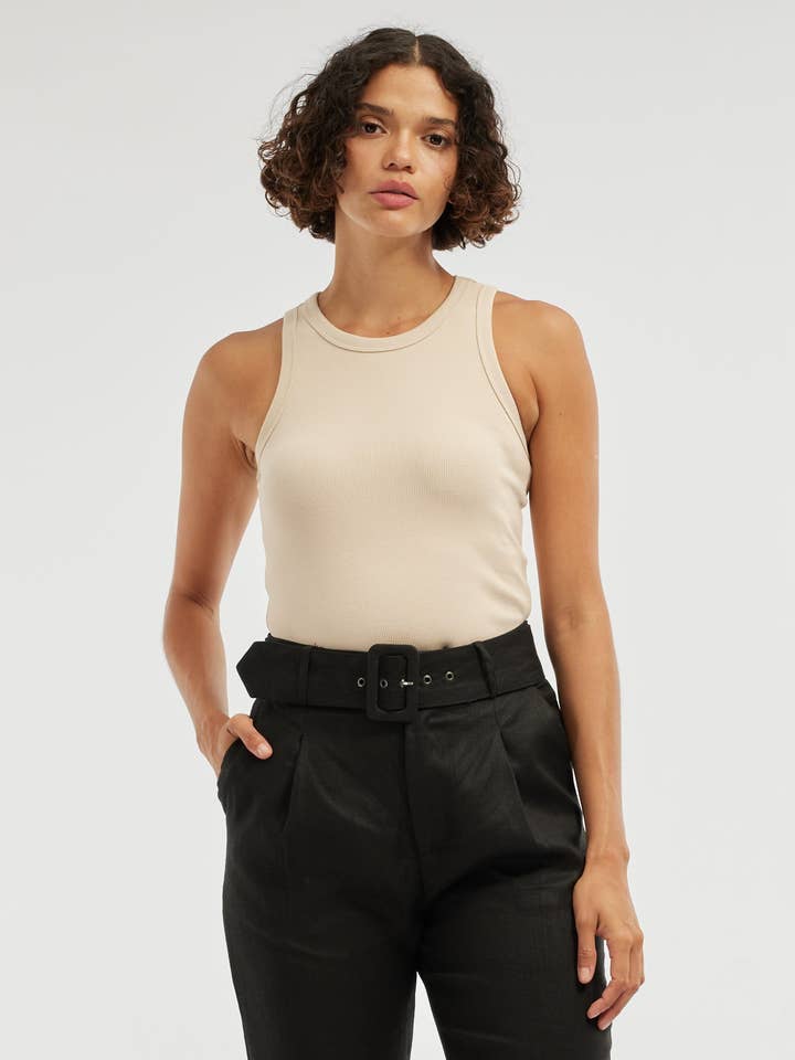 Débardeur Côtelé Daria - Houmous pour la vente par Amelius