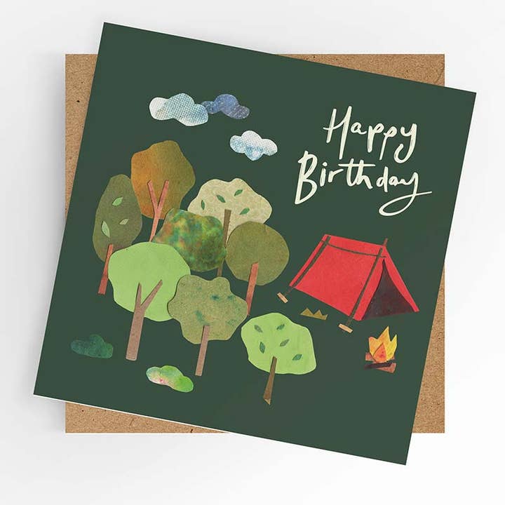 Cartão de aniversário de campismo por atacado de Under the Willow Tree