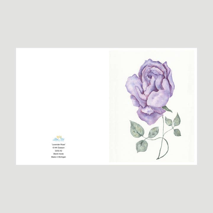 Fine Art For Small Spaces - Wholesale Everyday Greeting Card - Lavender Rose Floral Art Greeting Card3