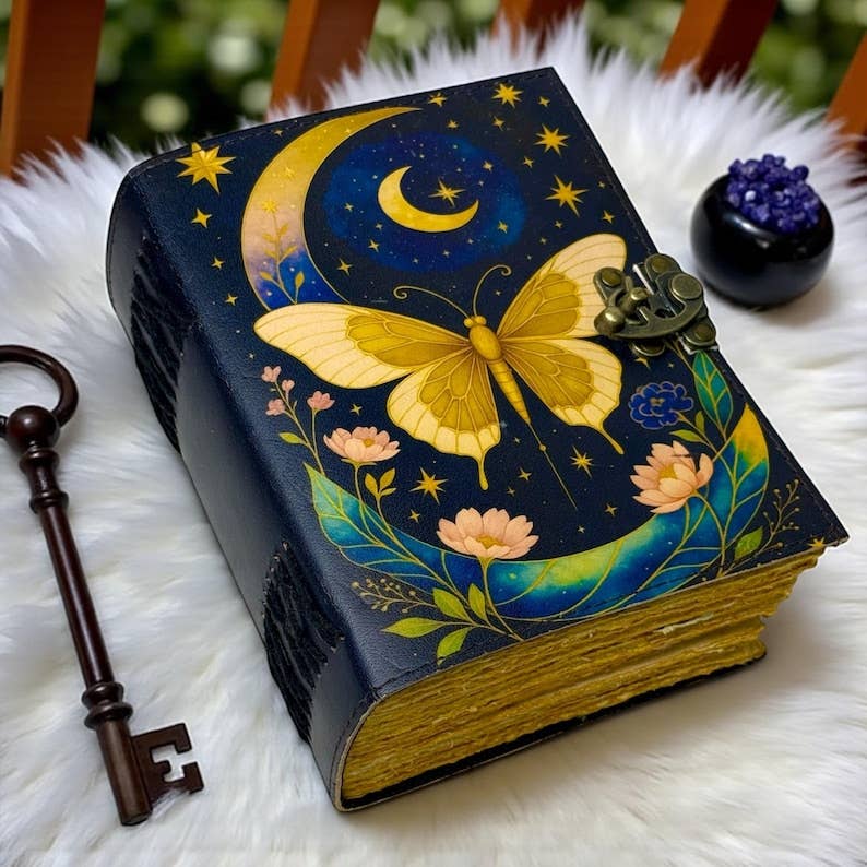 Leatherooze – Großhandel Tagebuch – Luna-Motte-Lederbuch der Schatten – Hexerei-Grimoire1