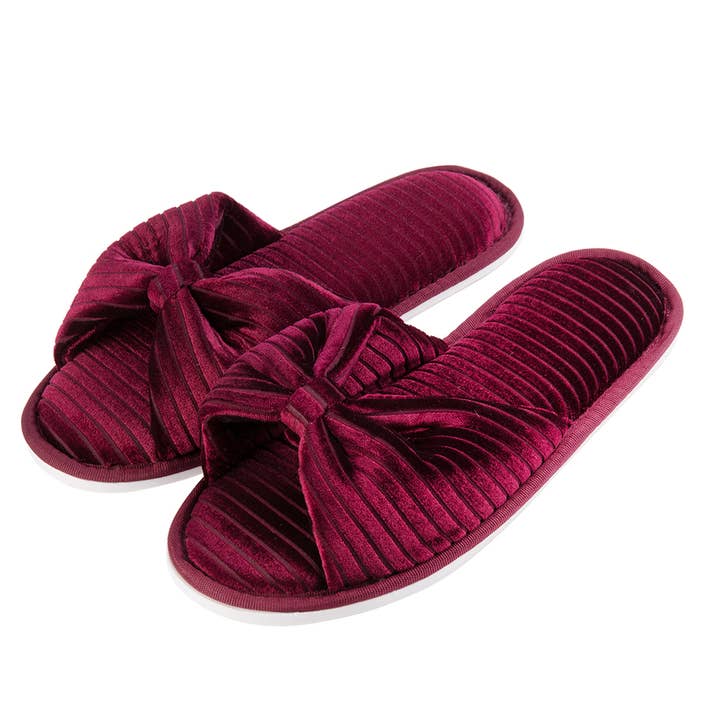 Pantofole Aerusi Royal Cozy Slide Memory Foam Bordeaux per la vendita all'ingrosso da parte di Aerusi