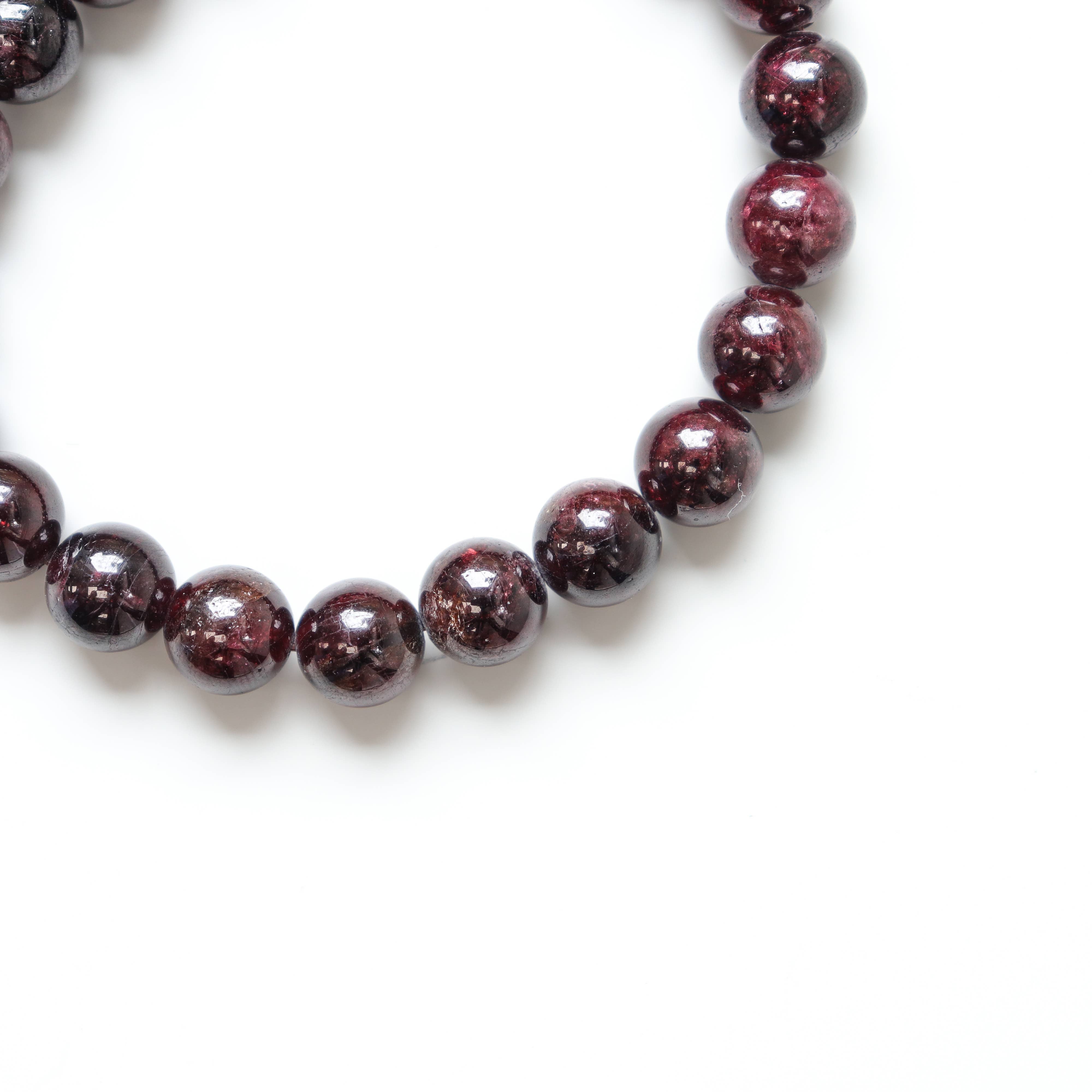 Natures Artifacts Inc - Wholesale Beaded Bracelet - Garnet Round Beaded Bracelet 5