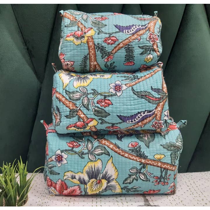 Bloco Algodão Impresso Acolchoado Maquiagem Acolchoada (Conjunto de 3) por atacado de Ayras World