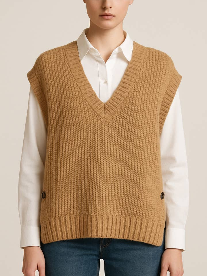 Pomelo paris - Wholesale Knit Sweater - Women's - candy pull M DEB button 215