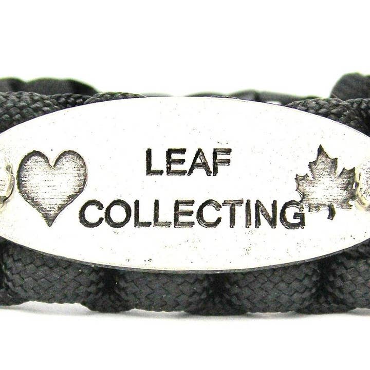 Black Love Leaf Collecting 550 Military Spec Paracord Bracelet for wholesale on Faire