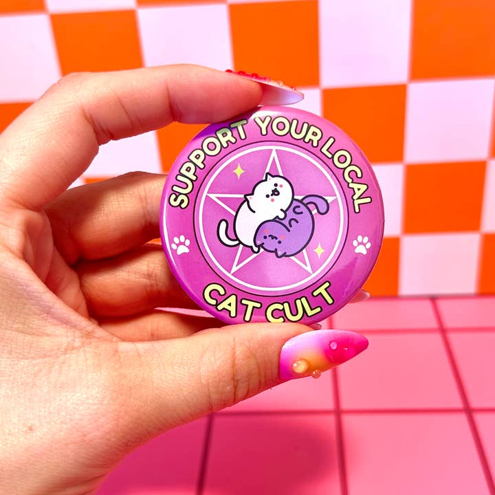 Stickers+ X Ashley Bexar - Wholesale Lapel Pin/Button - Funny Cats Cat Mom Witchy Button Pin Pinback Button0