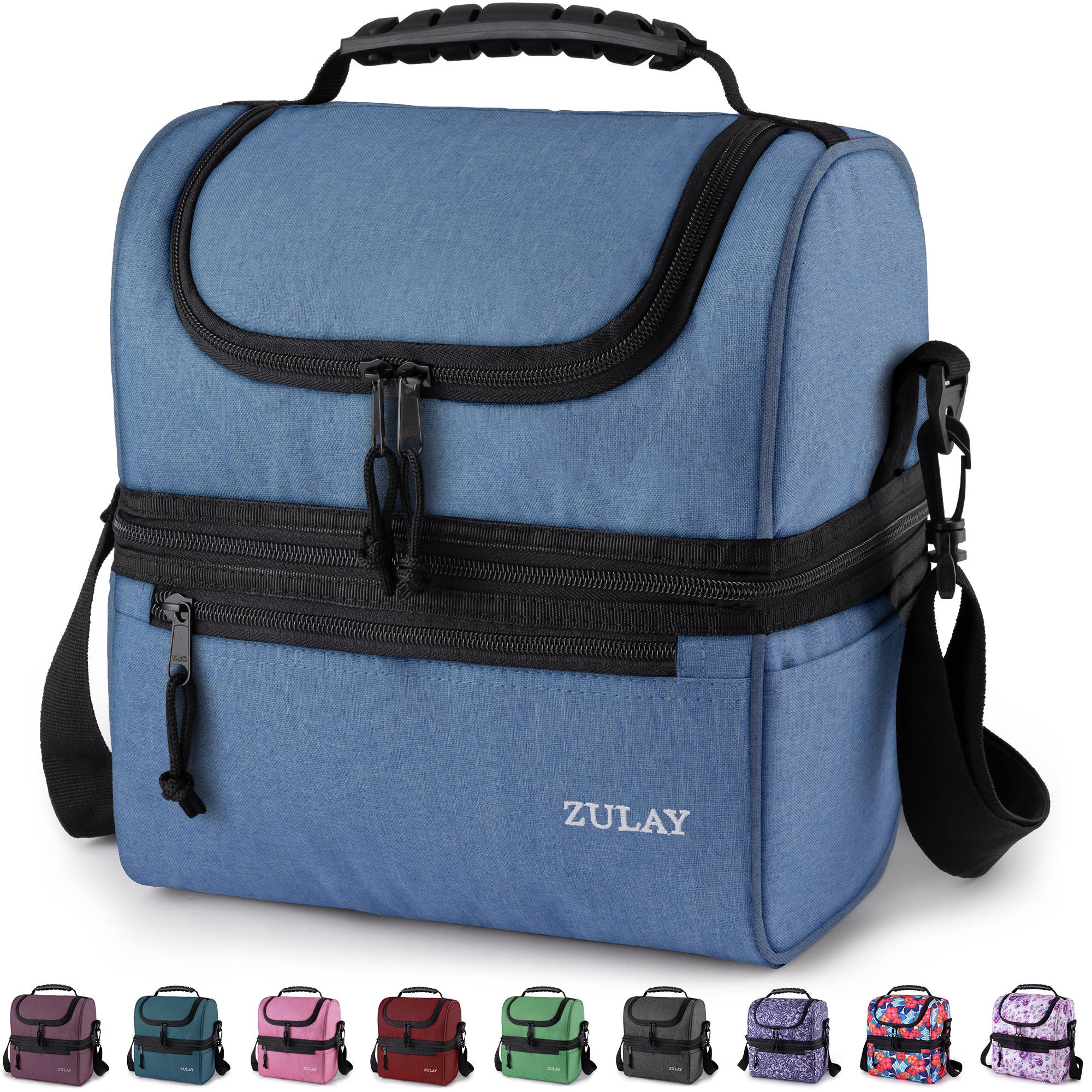 Zulay Kitchen - Wholesale Lunch Bag/Box - 2-Compartment Insulated Lunch Bag – Cooler for Men & Women22