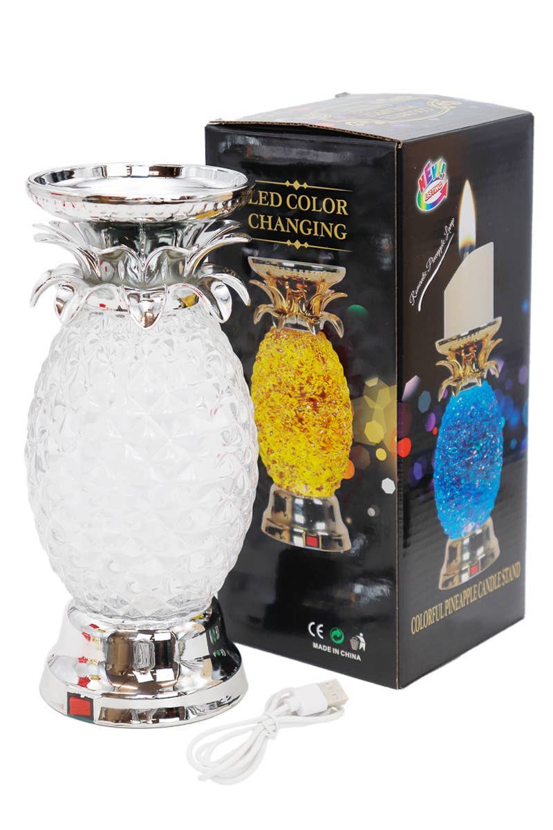 Sortiert Farbenwechselnder Ananas-Drehlichtständer mit mehrfarbigem LED-Glitzer für den Großhandel auf Faire4
