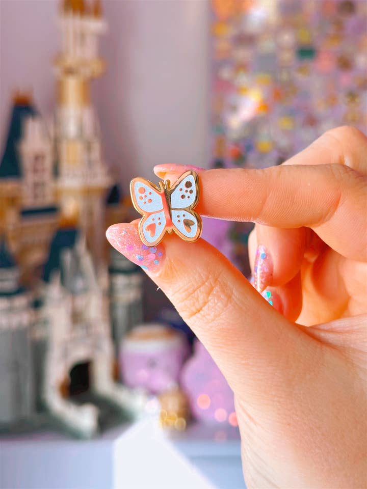 Butterfly Mini Enamel Pin for wholesale by Emily Harvey Art