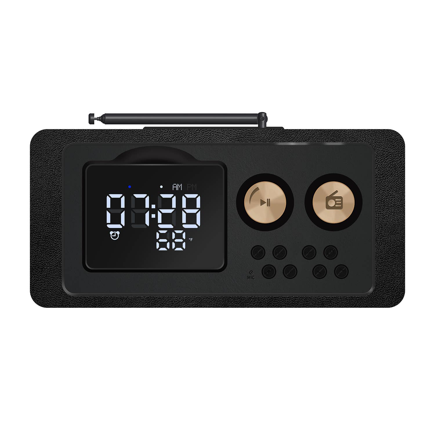 Master Tailgaters, LLC - Wholesale Speakers - Fuse Zide Alarm Clock Radio Bluetooth Speaker - Black3