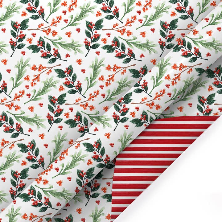 LA Ribbons Wholesale - Wholesale Wrapping Paper Roll - 30" x 10' Holiday Reversible Wrapping Paper Bundle (4-pack) | Doe a Deer
