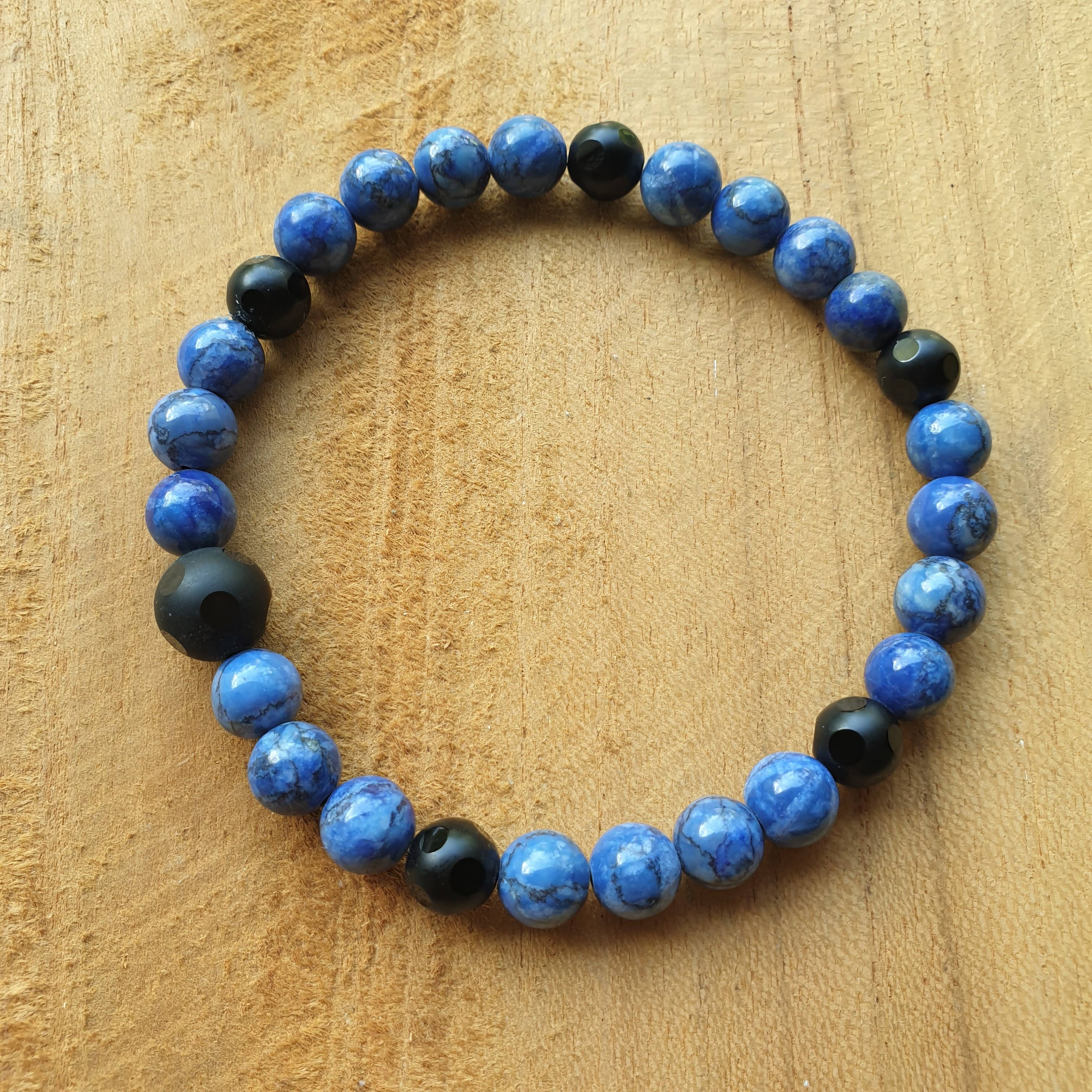 Lapiseum - Wholesale Beaded Bracelet - lapis onyx men's bracelet2
