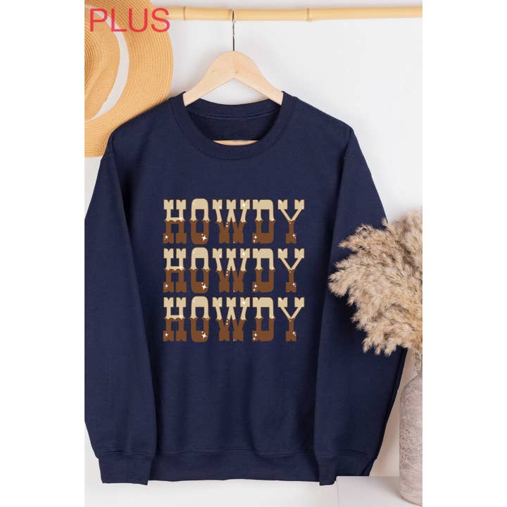 Felpa con grafica HOWDY Plus Size per la vendita all'ingrosso da parte di A. BLUSH CO