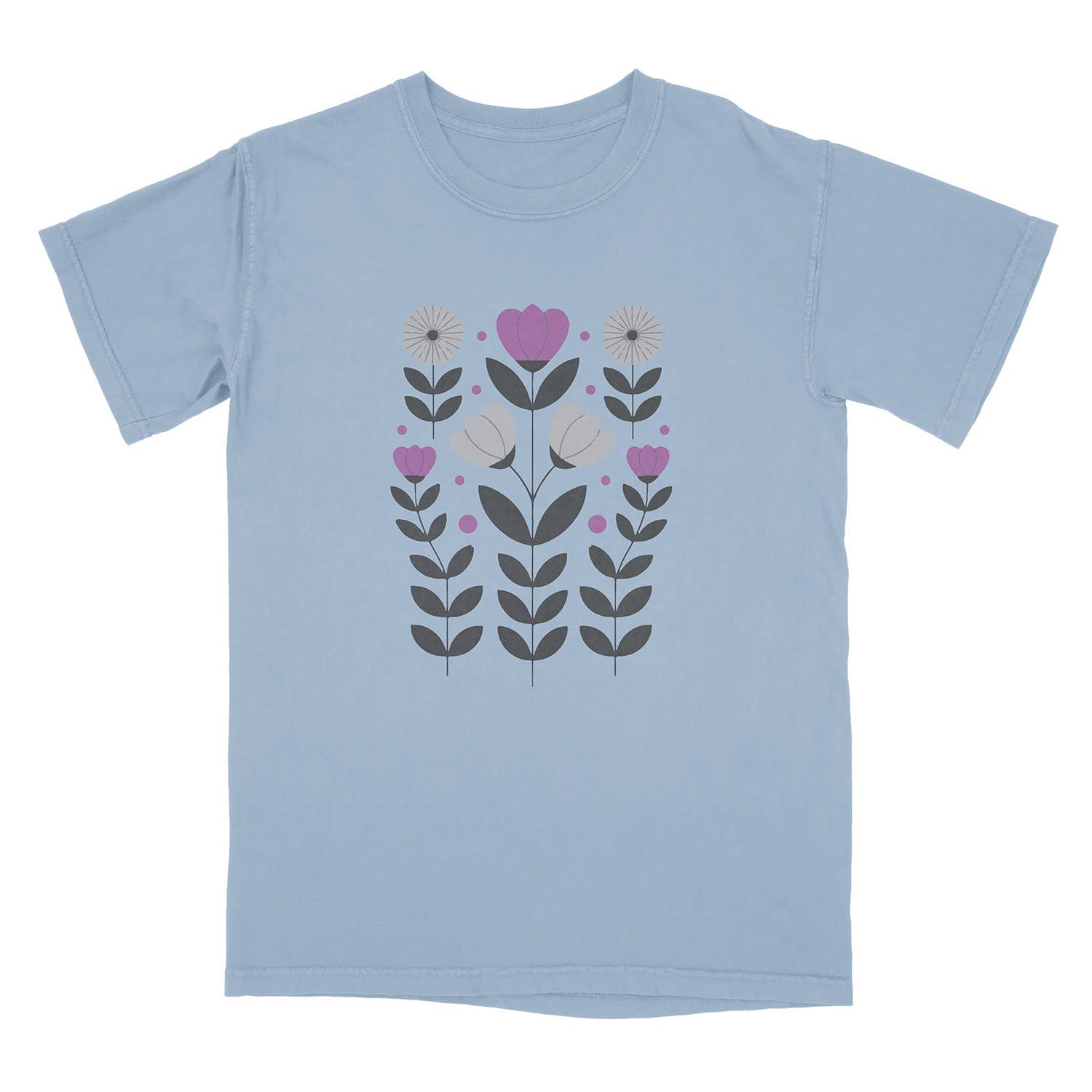 Lucky Luna Apparel - Wholesale T-Shirt (Graphic) - Women's - Subtle Asexual Flowers Comfort Colors Shirt1