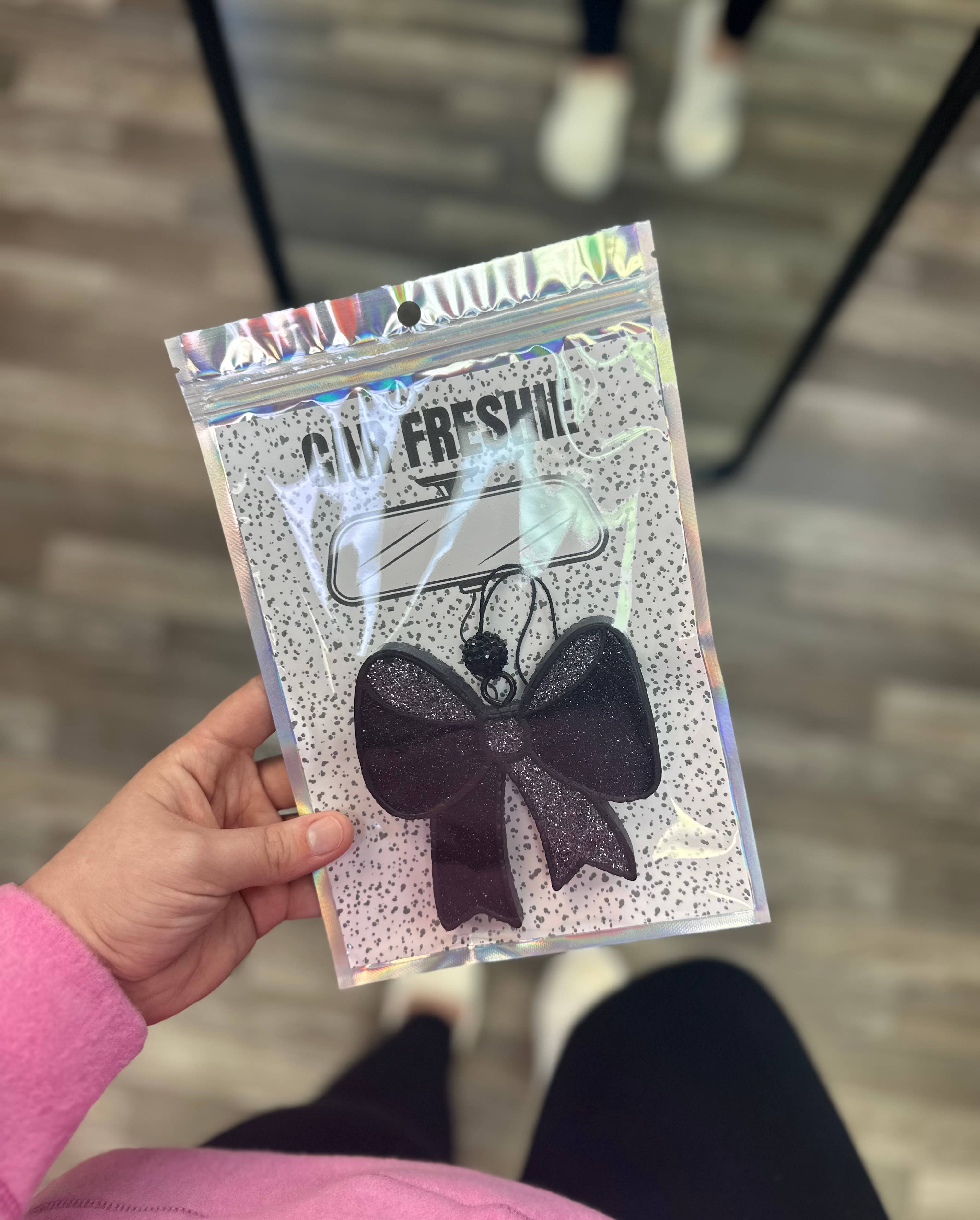 Rustic Wagon Wholesale - Wholesale Car Freshener - Women's - Bow (Black + Gray) || Car Freshie1