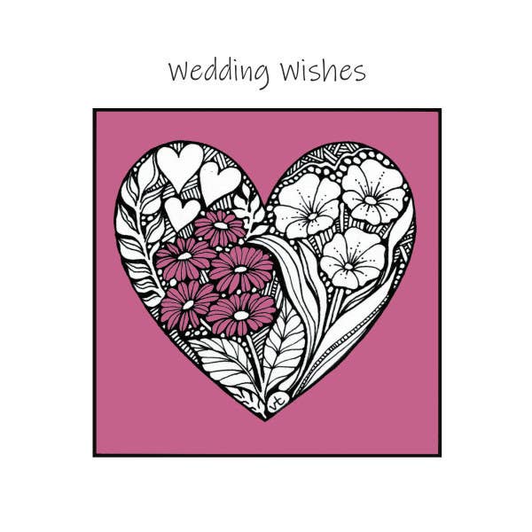 Alff a Bet Design - Wholesale Wedding Card - Wedding Wishes Filled Heart