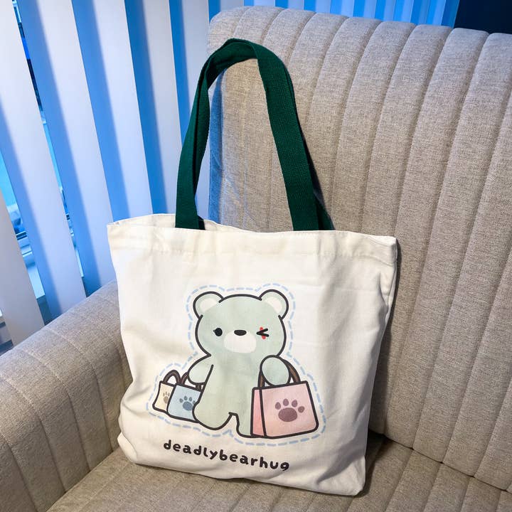 deadlybearhug canvas tote bag for wholesale by deadlybearhug