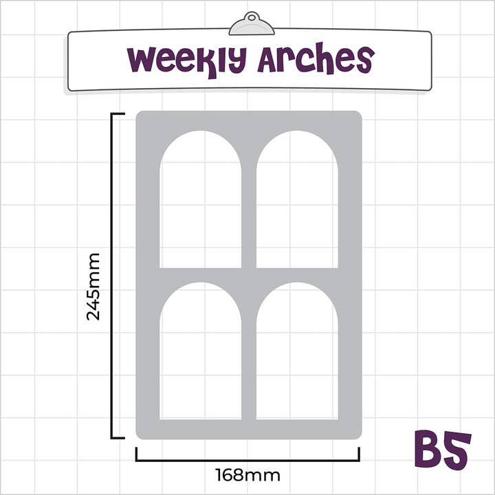 Wekelijkse Bogen - Super Gemakkelijk Journal Sjabloon - A5 voor wholesale door Oops a Daisy UK Ltd