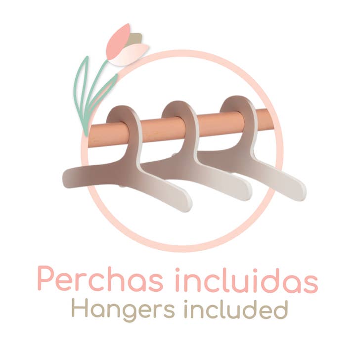 DeCuevas Toys - Wholesale Doll Accessory Kit - Kids - 55274 - WOODEN DOLL WARDROBE3