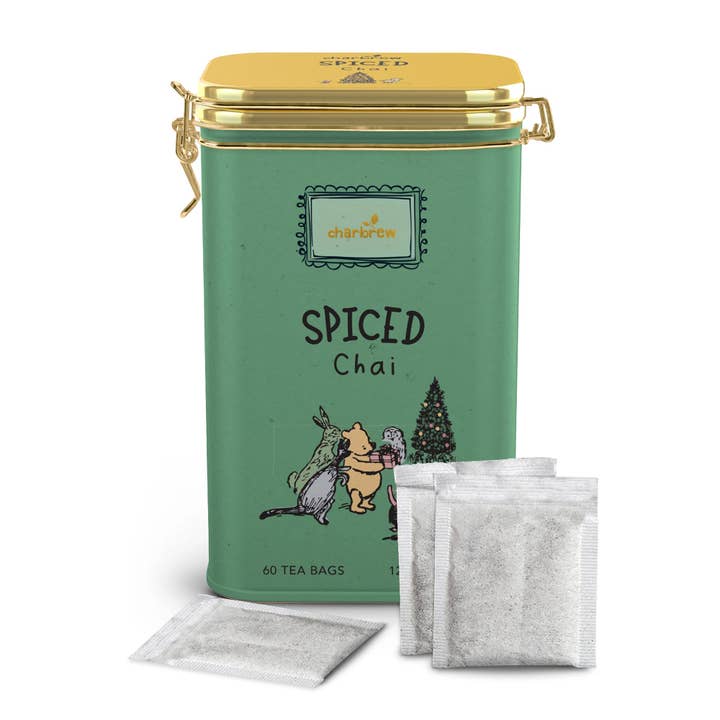 Spiced Chai Winnie Tea Tin – 60 Teabags for wholesale by Charbrew Tea & Coffee