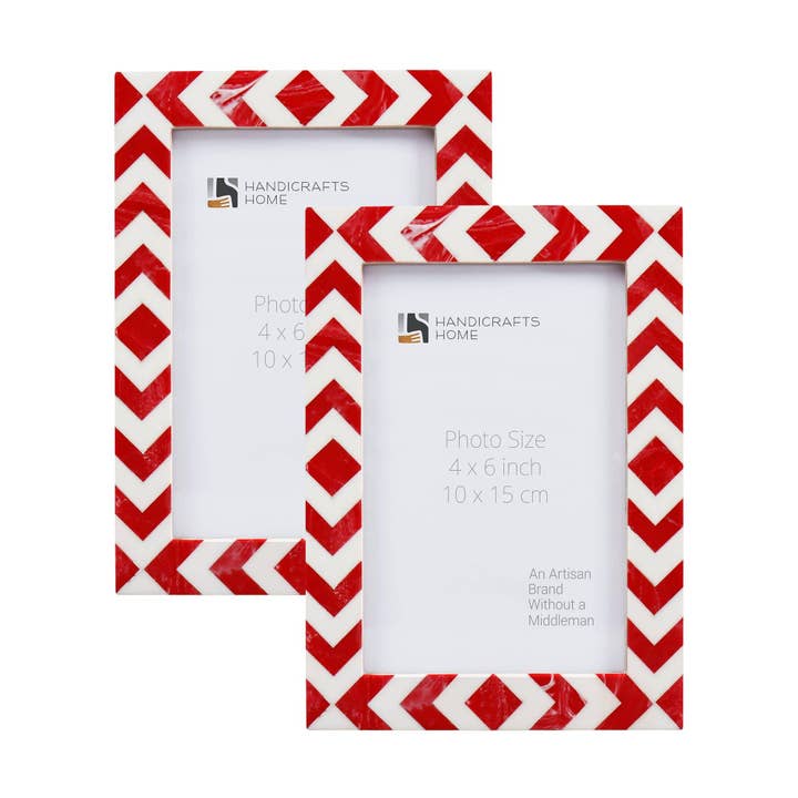 Photo Frame Lisbon Piri Pack of 2 Red & White, 3 Sizes for wholesale by Muqeem & Brothers