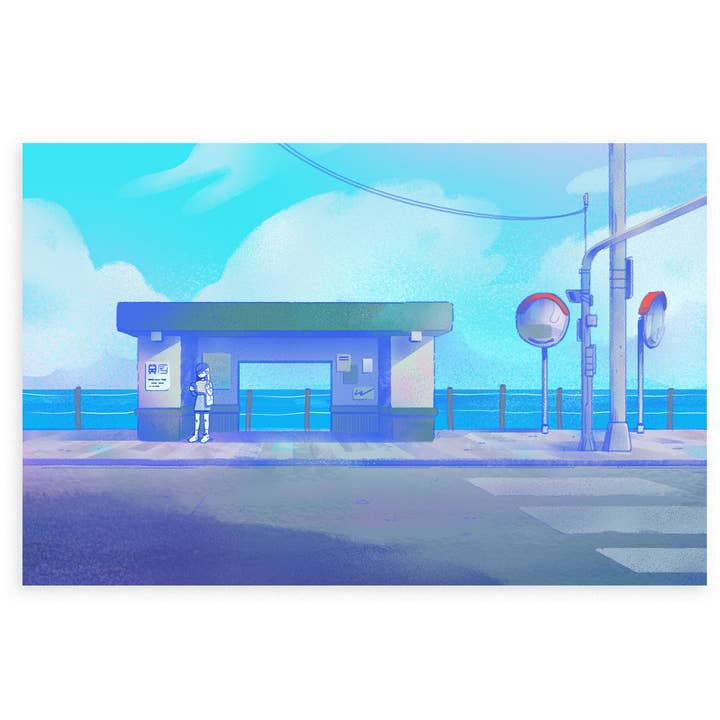 Carte postale de l'arrêt en bord de mer pour la vente par jenh