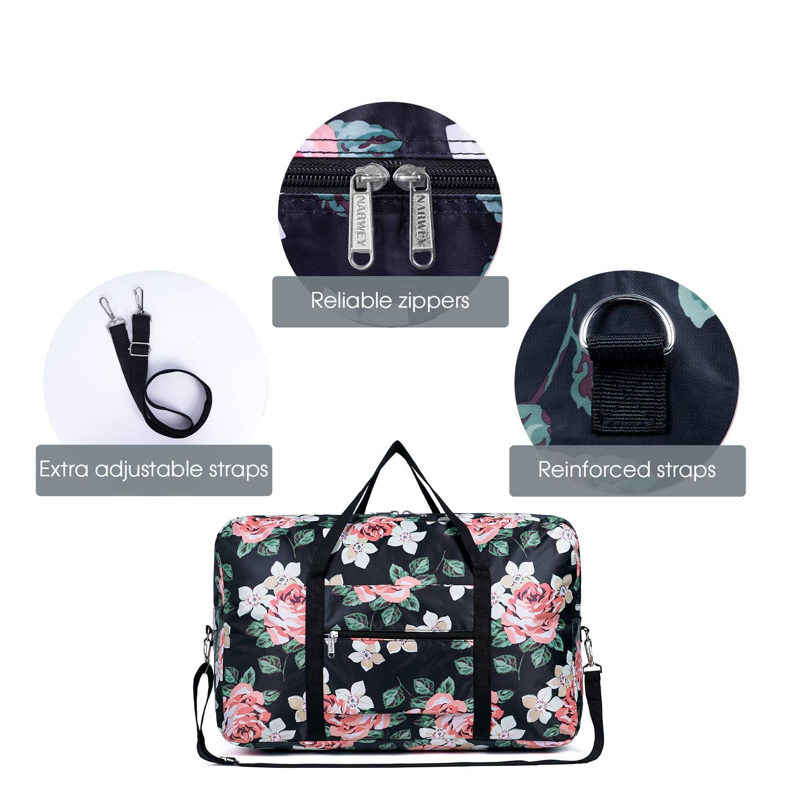 wandf - Venta al por mayor Bolsa de viaje - Unisex - Bolsa de viaje plegable NW3122 para equipaje de mano para estancia nocturna14