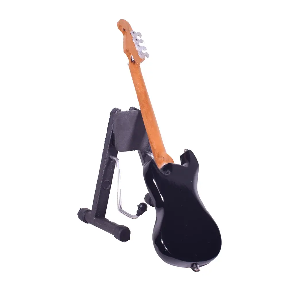 giftland - Wholesale Decorative Tabletop Object - Wooden Electric Guitar Miniature 20cm with Stand1