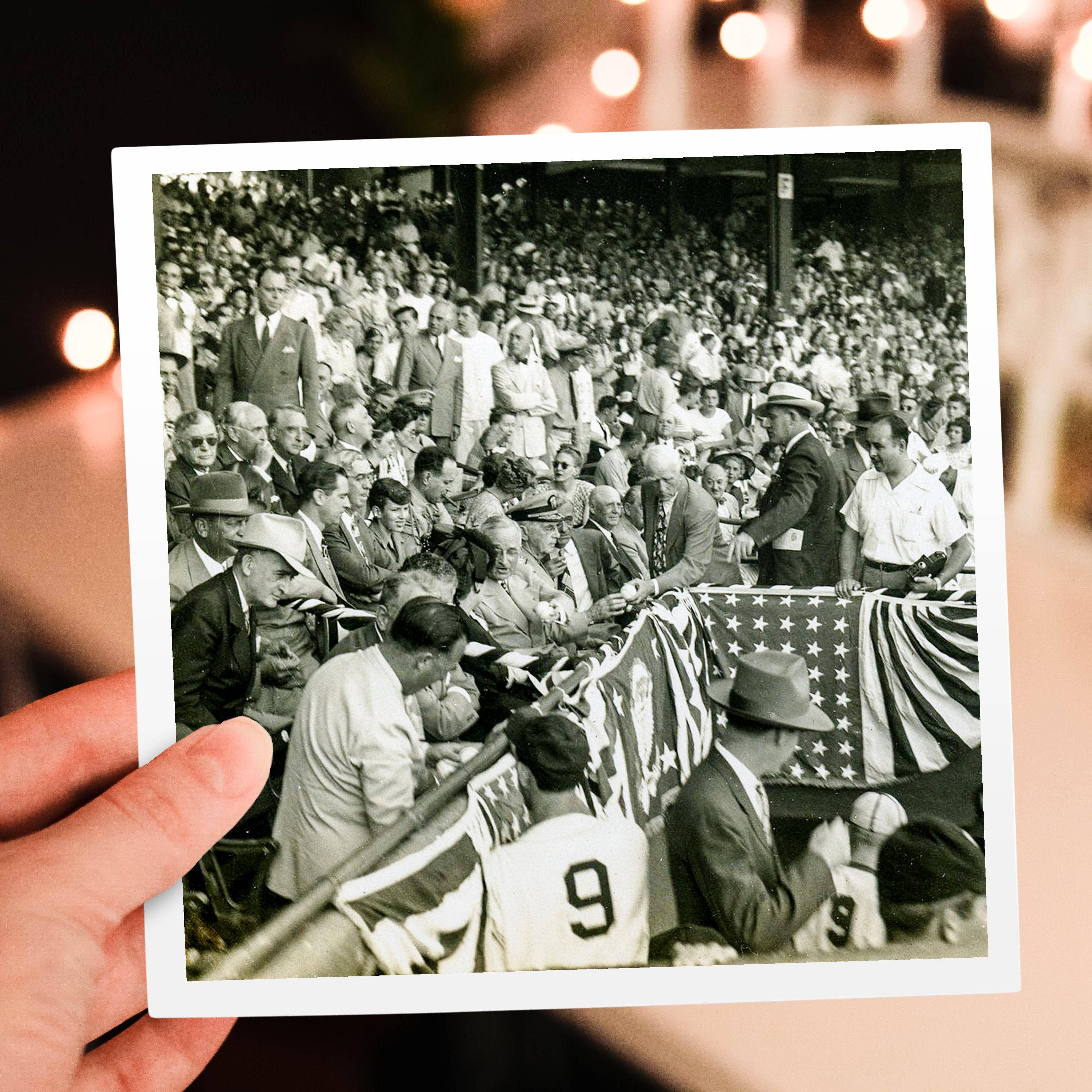 3dRose – Großhandel Grußkarten für den Alltag – 3dRose, Lynn Skeels Stereofoto Präsident Harry Truman signiert Baseballs, Grußkarte5