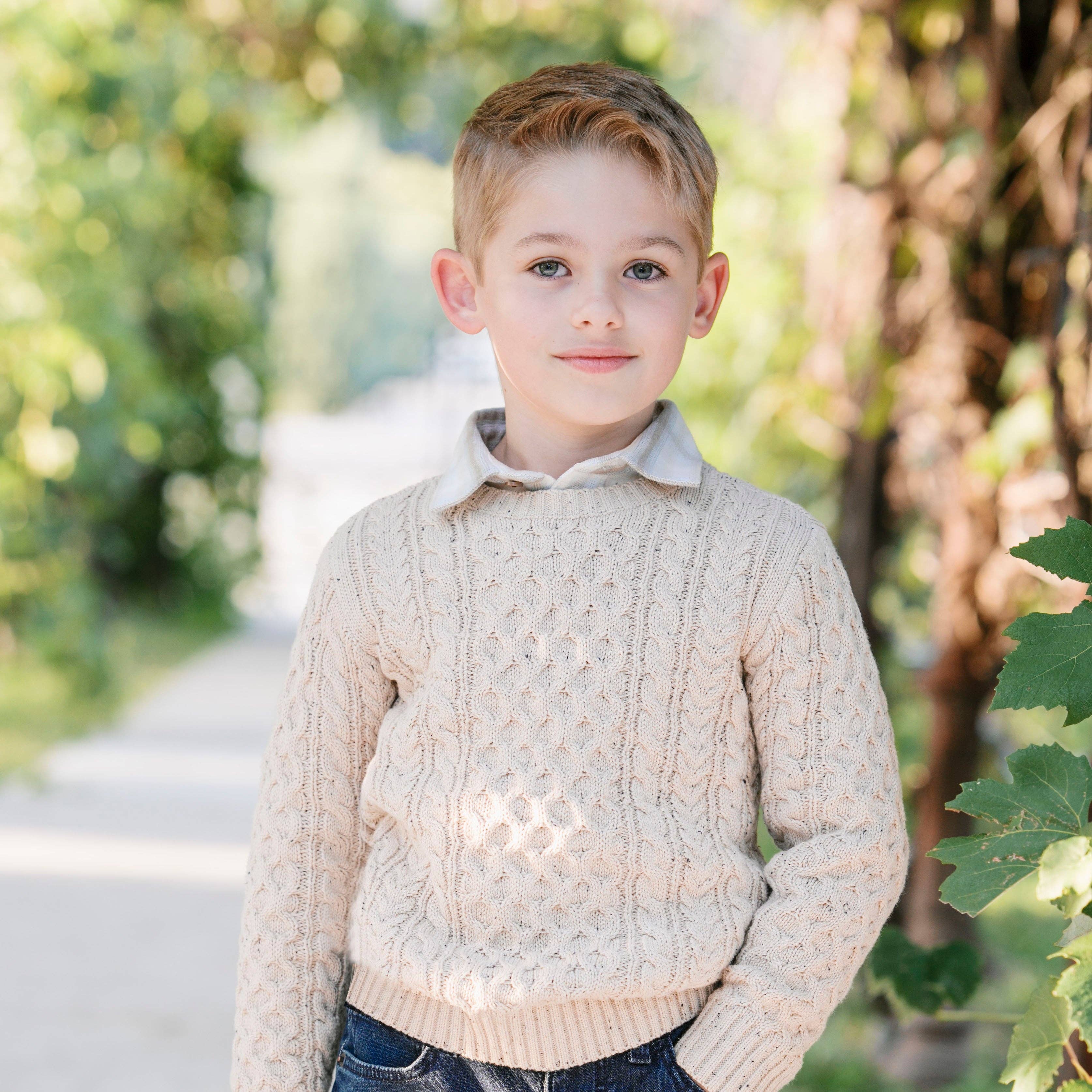 Natural Fleck Organic Fisherman Sweater for wholesale on Faire1