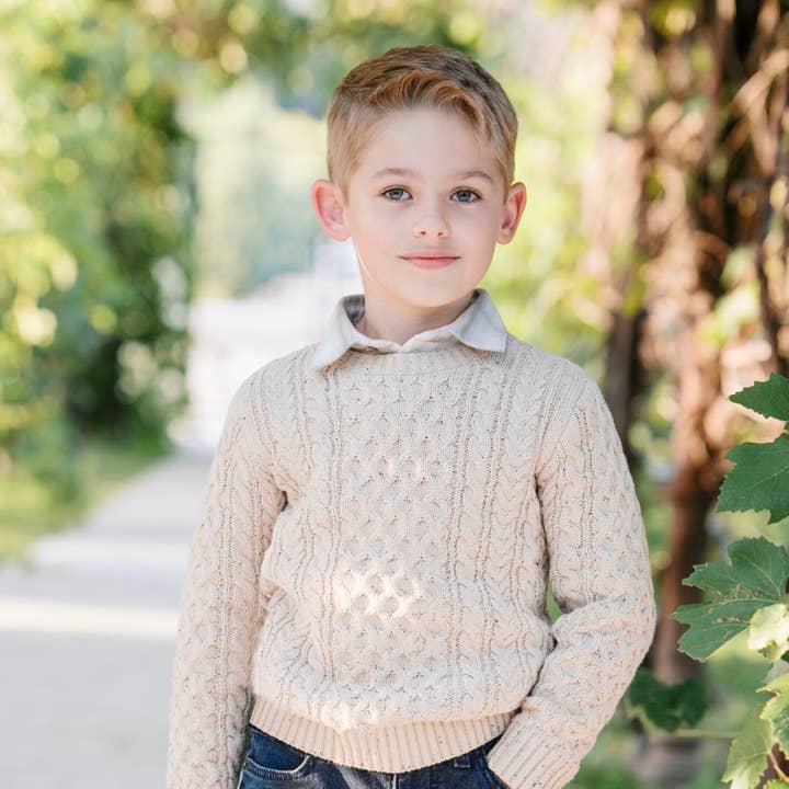 Natural Fleck Organic Fisherman Sweater for wholesale on Faire1