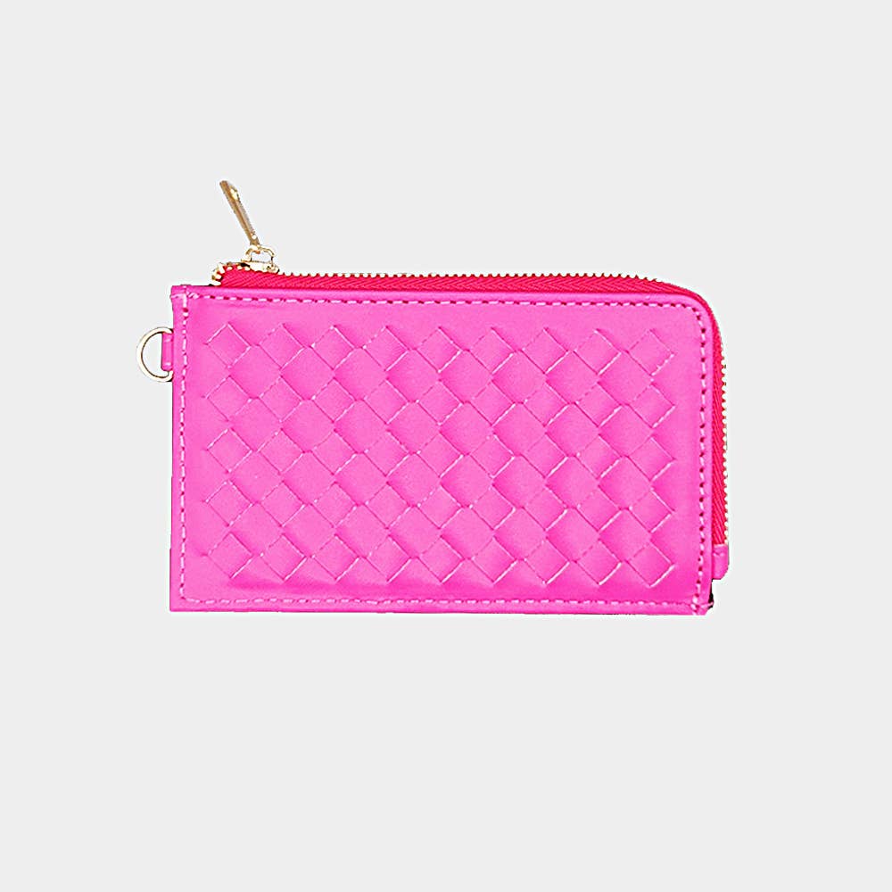 Sensibling Corp. - Wholesale Wristlet - Faux Leather Basket Weave Flat Card Holder Wallet Wristlet39