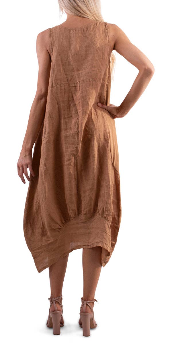 Gigi Moda - Wholesale Dress - Women's - Pure Linen Sleeveless Dress10