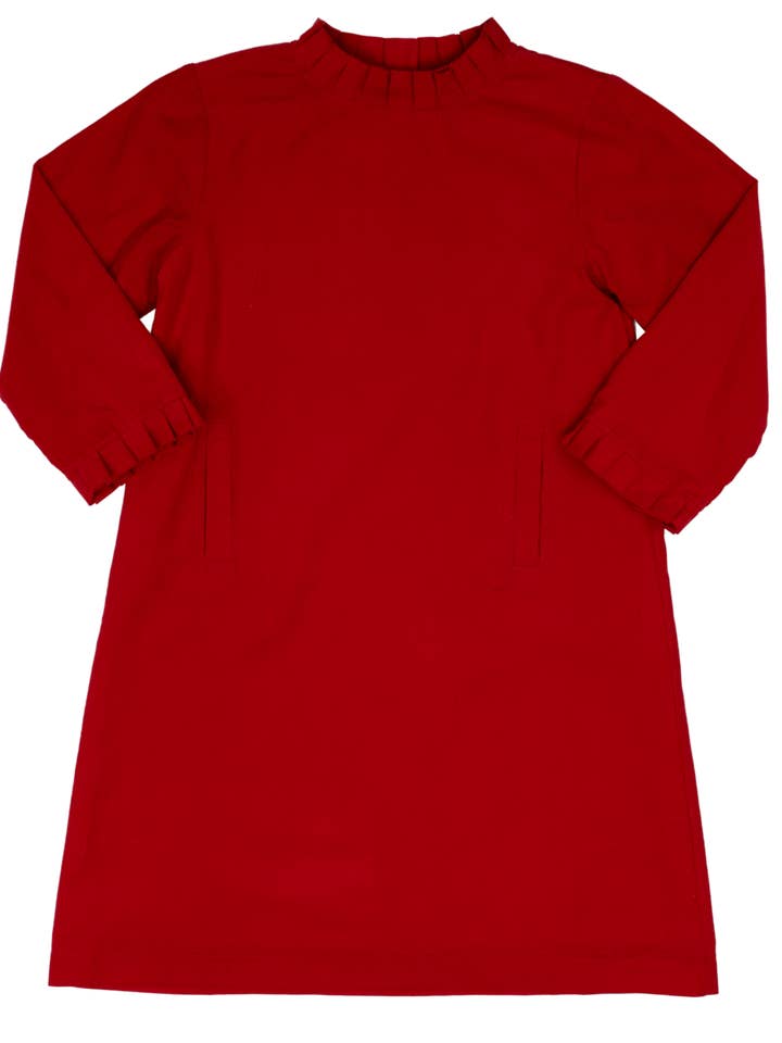 The Oaks Apparel Company - Wholesale Dress - Kids - Kate Red Cord Dress0