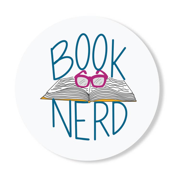 Book Nerd | Autocollant en vinyle imperméable (Book Lover) pour la vente par Shemazing Designs