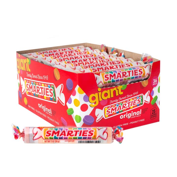 Giant Smarties® - 36 rolls per box, case of 16 boxes for wholesale by Smarties