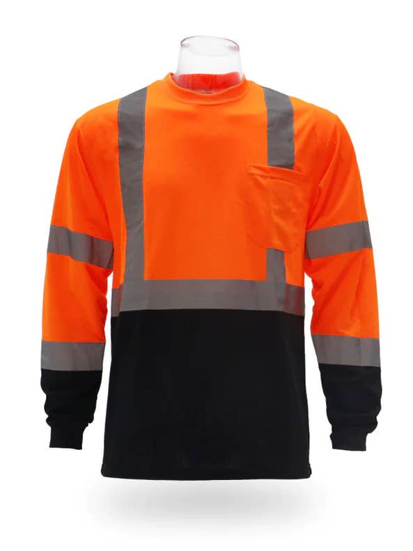 Veiligheids-T-shirt met lange mouwen en contrast met zichtbaarheid | RADYAN voor wholesale door Radyan