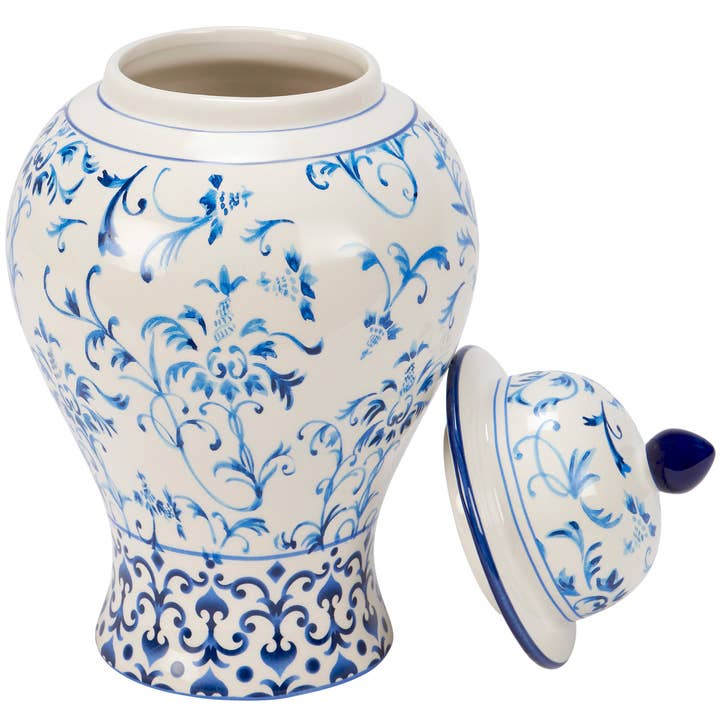 Primitives by Kathy - Wholesale Decorative Plate/Dish/Bowl - Large Indigo Temple Jar1