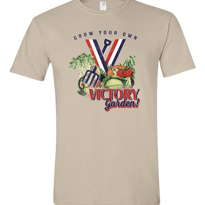 Vintage Grow Your Own Victory Garden | Vintage Sand Unisex Tee for wholesale by www.sweetvintagetees.com