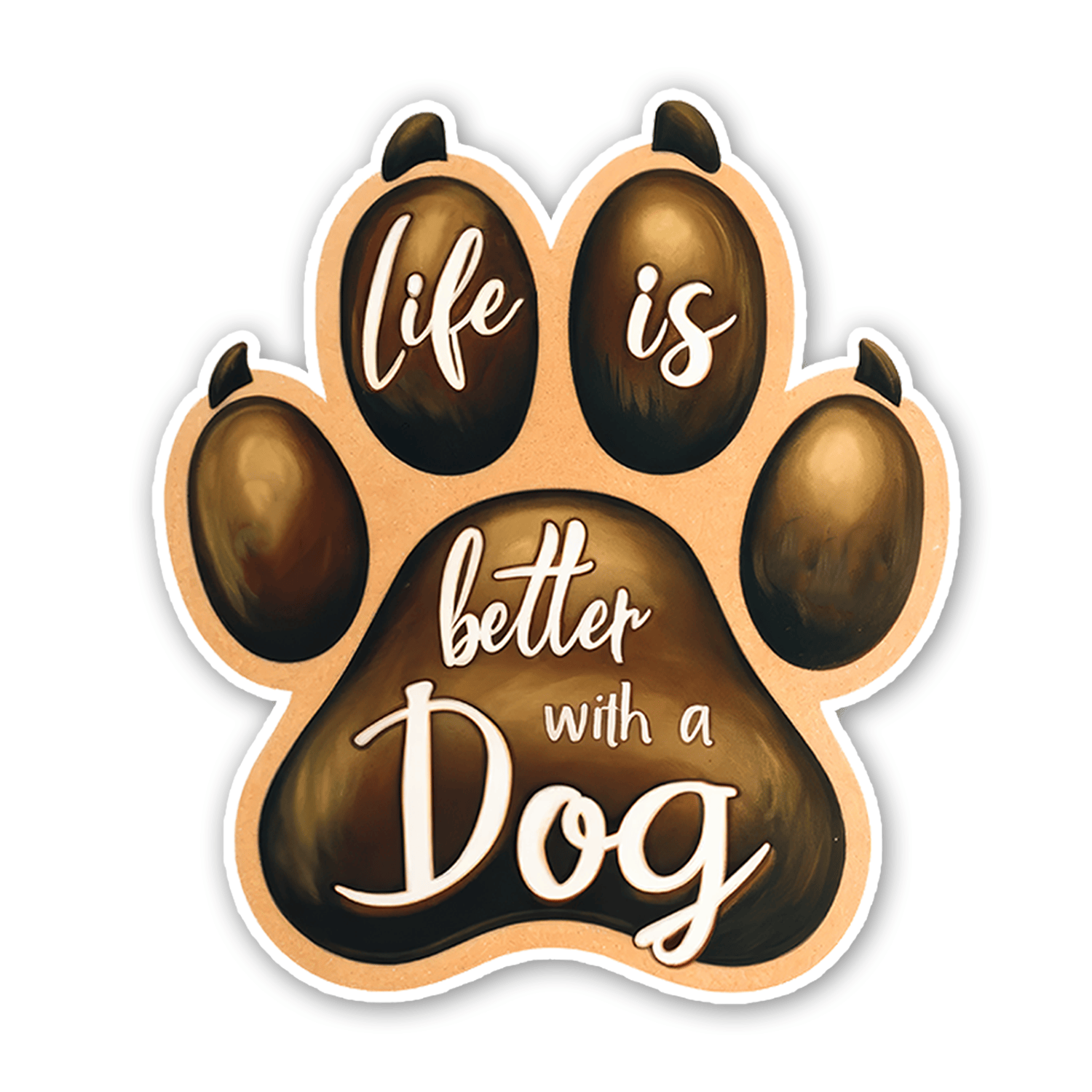 Sticker Atlas – wholesale Klistermärke – Livet är bättre med en hund-dekal0