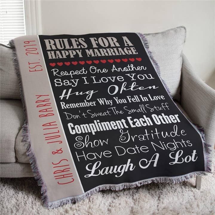 Personalized Wedding Tapestry Throw for wholesale by Sunny Jar Personalized