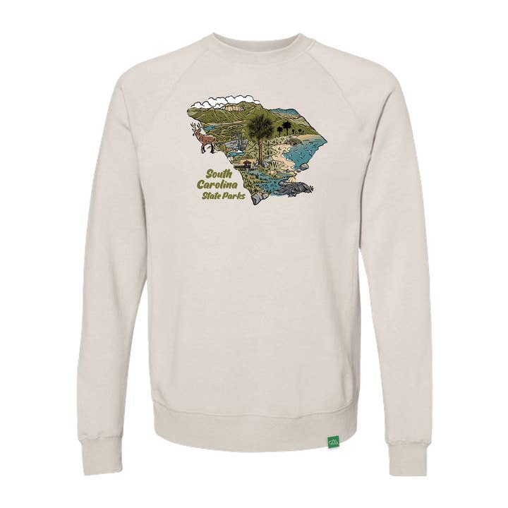 Sweat-shirt croquis des parcs d'État de Caroline du Sud pour la vente par Wild Tribute