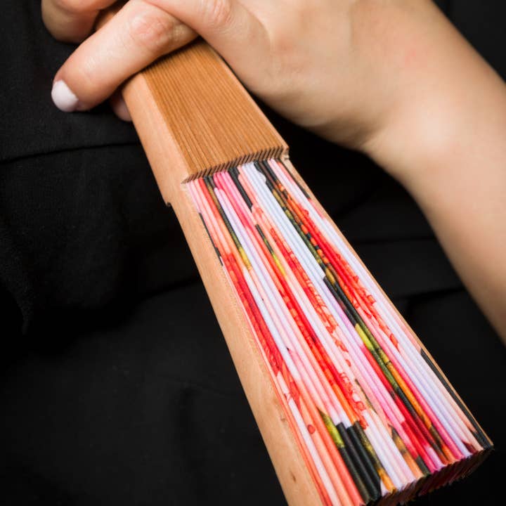 CONCHITA MENÉNDEZ - Wholesale Handheld Folding Fan - Art Nouveau wooden and silk fan. Handmade in Spain