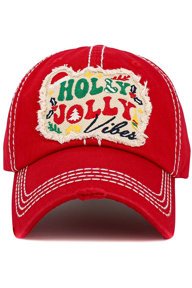Hana - Wholesale Baseball Cap - Women's - HOLLY JOLLY VIBES Christmas Washed Vintage Baseball Cap7